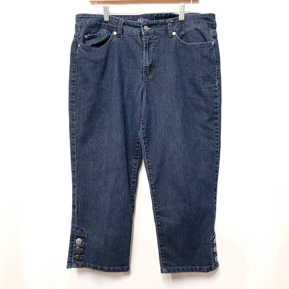Anne Klein Jeans Size 16 Capri Waist 32 Regular Strait Leg Pockets Butto… - Picture 1 of 9